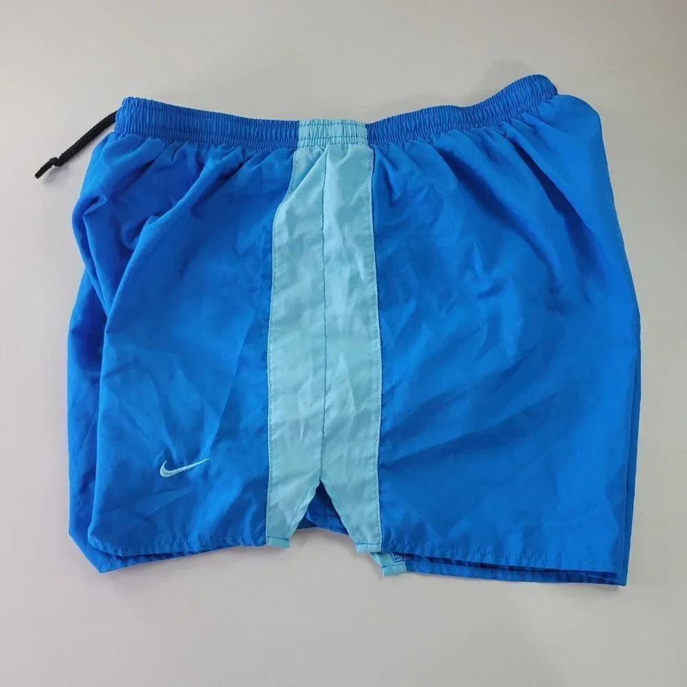 Nike Dri-Fit Colorblock Hi-Rise Stretch Running Shorts Large Kids Blue